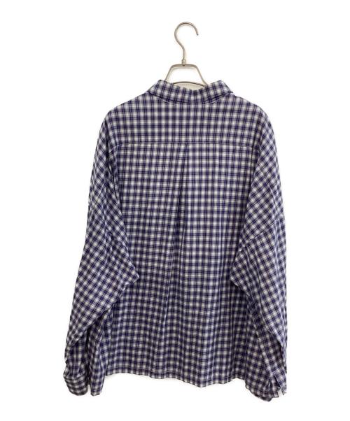 wonderland（ワンダーランド）wonderland (ワンダーランド) ビッグチェックシャツ ブルーの古着・服飾アイテム