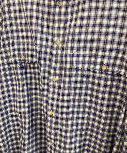 wonderland（ワンダーランド）wonderland (ワンダーランド) ビッグチェックシャツ ブルーの古着・服飾アイテム