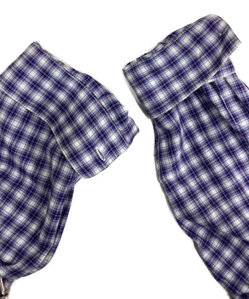 wonderland（ワンダーランド）wonderland (ワンダーランド) ビッグチェックシャツ ブルーの古着・服飾アイテム