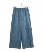 JOURNAL STANDARD relumeジャーナルスタンダード レリューム）の古着「ウォッシャブルコーデュロイタックワイドパンツ」｜ブルー
