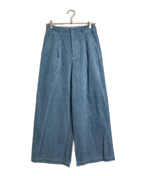 JOURNAL STANDARD relume（ジャーナルスタンダード レリューム）JOURNAL STANDARD relume (ジャーナルスタンダード レリューム) ウォッシャブルコーデュロイタックワイドパンツ ブルー サイズ:38の古着・服飾アイテム