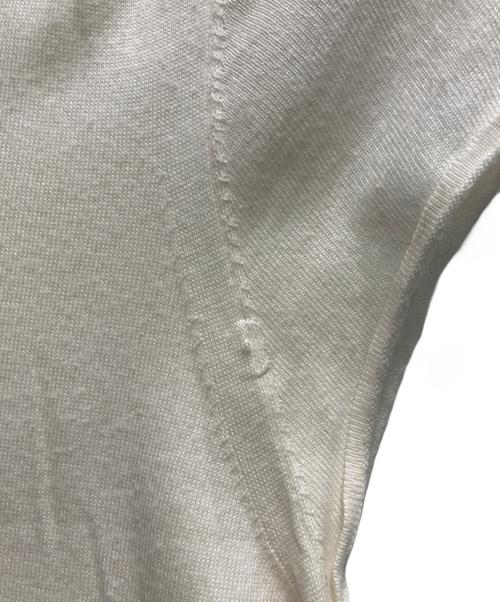 HERMES（エルメス）HERMES (エルメス) コットンシルクノースリーブニット ホワイト サイズ:34の古着・服飾アイテム