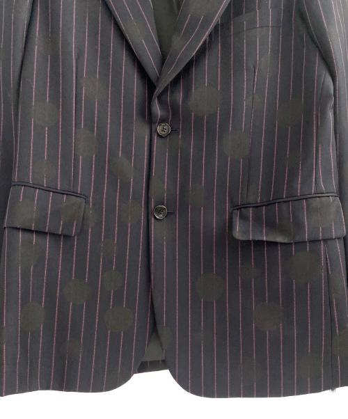 COMME des GARCONS HOMME PLUS（コムデギャルソンオムプリュス）COMME des GARCONS HOMME PLUS (コムデギャルソンオムプリュス) ドット×ストライプ ジャケット ネイビー サイズ:Mの古着・服飾アイテム