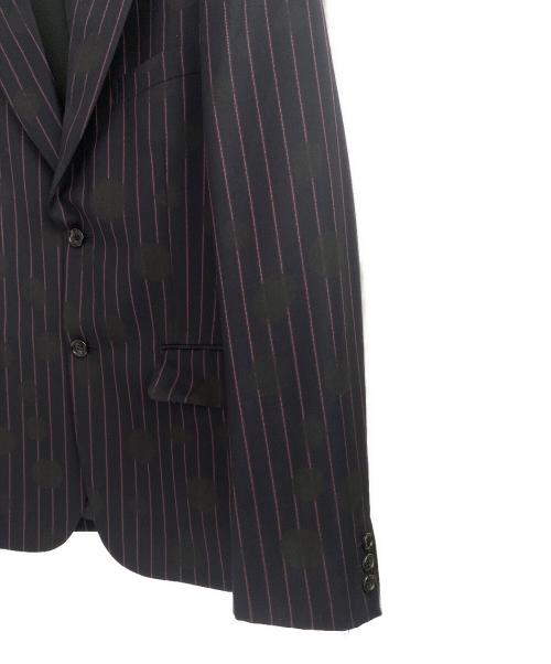 COMME des GARCONS HOMME PLUS（コムデギャルソンオムプリュス）COMME des GARCONS HOMME PLUS (コムデギャルソンオムプリュス) ドット×ストライプ ジャケット ネイビー サイズ:Mの古着・服飾アイテム