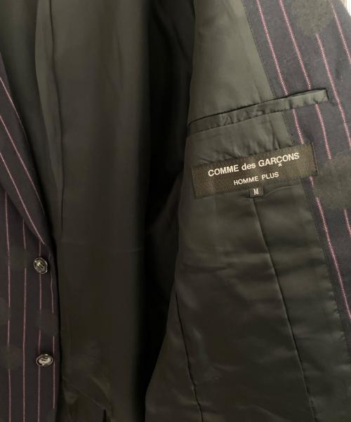 COMME des GARCONS HOMME PLUS（コムデギャルソンオムプリュス）COMME des GARCONS HOMME PLUS (コムデギャルソンオムプリュス) ドット×ストライプ ジャケット ネイビー サイズ:Mの古着・服飾アイテム
