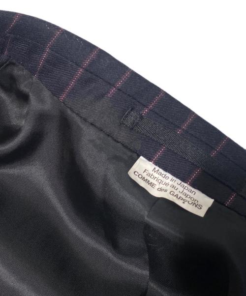 COMME des GARCONS HOMME PLUS（コムデギャルソンオムプリュス）COMME des GARCONS HOMME PLUS (コムデギャルソンオムプリュス) ドット×ストライプ ジャケット ネイビー サイズ:Mの古着・服飾アイテム