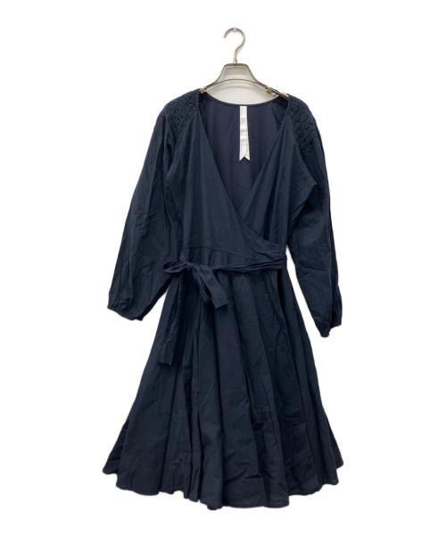 merlette（マーレット）merlette (マーレット) カシュクールラップワンピース ネイビー サイズ:XSの古着・服飾アイテム
