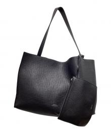 STUDIO NICHOLSON（スタジオ ニコルソン）の古着「THE REFLECTION TOTE/リフレクションレザートートバッグ」｜ブラック