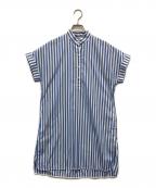 MaxMara LEISUREマックスマーラレジャー）の古着「バンドカラーシャツワンピース」｜ブルー