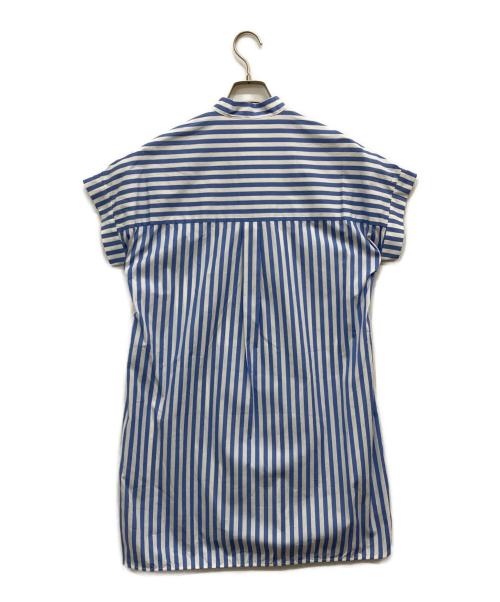 MaxMara LEISURE（マックスマーラレジャー）MaxMara LEISURE (マックスマーラレジャー) バンドカラーシャツワンピース ブルー サイズ:SIZE34の古着・服飾アイテム
