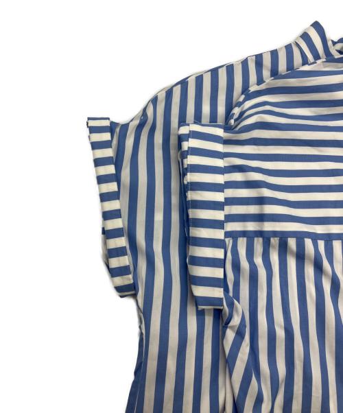 MaxMara LEISURE（マックスマーラレジャー）MaxMara LEISURE (マックスマーラレジャー) バンドカラーシャツワンピース ブルー サイズ:SIZE34の古着・服飾アイテム