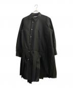 COMME des GARCONS COMME des GARCONSコムデギャルソン コムデギャルソン）の古着「捻れプリーツシャツジャケットワンピース」｜ブラック