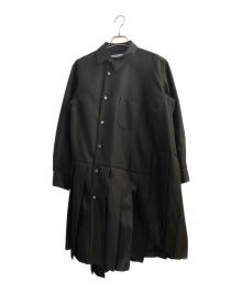 COMME des GARCONS COMME des GARCONS（コムデギャルソン コムデギャルソン）の古着「捻れプリーツシャツジャケットワンピース」｜ブラック