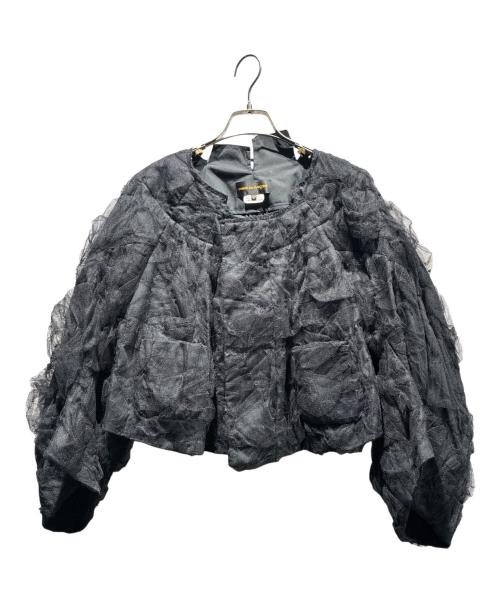 COMME des GARCONS（コムデギャルソン）COMME des GARCONS (コムデギャルソン) チュールレイヤークロップドジャケット ブラック サイズ:Lの古着・服飾アイテム