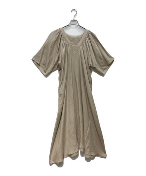 CLANE（クラネ）CLANE (クラネ) LINEN RAYON V-NECK OP ベージュ サイズ:1の古着・服飾アイテム