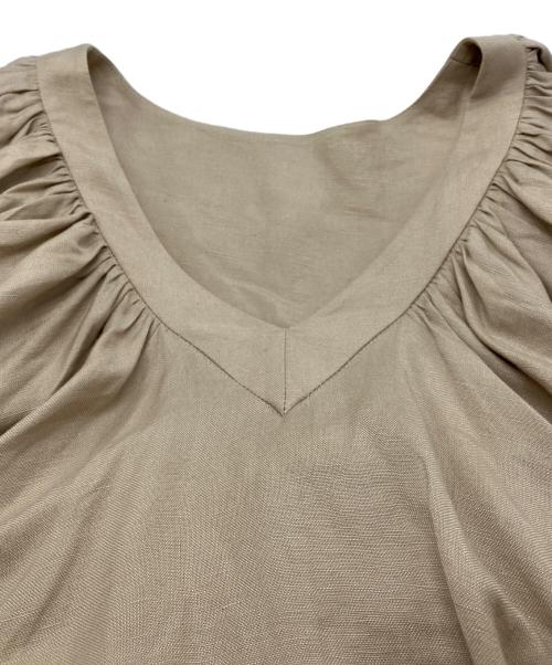 CLANE（クラネ）CLANE (クラネ) LINEN RAYON V-NECK OP ベージュ サイズ:1の古着・服飾アイテム