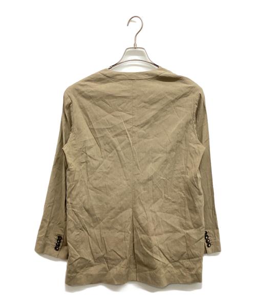 MOGA（モガ）MOGA (モガ) テンセルリネンノーカラージャケット ブラウン サイズ:2の古着・服飾アイテム