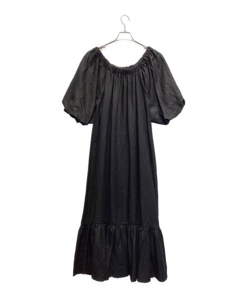 THE PAUSE（ザポーズ）THE PAUSE (ザポーズ) リネン2WAYギャザーワンピース ブラック サイズ:FREE 未使用品の古着・服飾アイテム