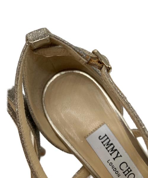 JIMMY CHOO（ジミーチュウ）JIMMY CHOO (ジミーチュウ) アンクルストラップサンダル シルバー サイズ:35の古着・服飾アイテム