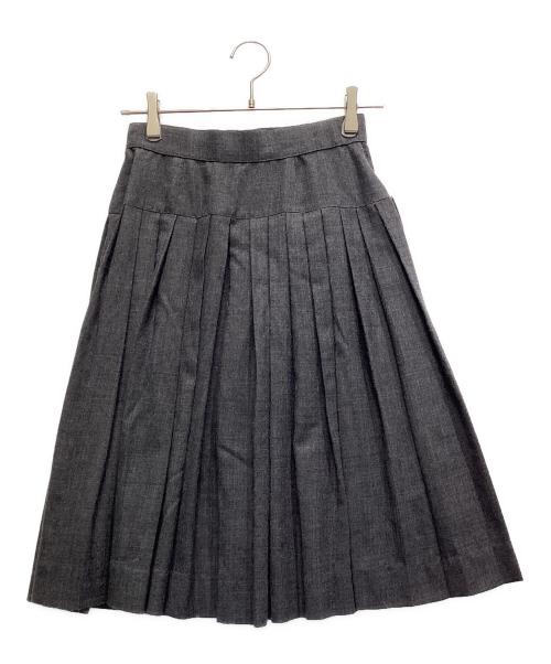 CHANEL（シャネル）CHANEL (シャネル) クローバーゴールドボタンラップスカート グレー サイズ:36の古着・服飾アイテム