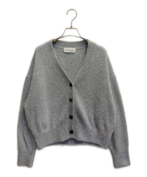 DEPAREILLE（デパリエ）DEPAREILLE (デパリエ) Vネックラメカーディガン グレー サイズ:38の古着・服飾アイテム