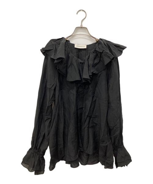 DEPAREILLE（デパリエ）DEPAREILLE (デパリエ) フリルブラウス ブラック サイズ:記載なしの古着・服飾アイテム