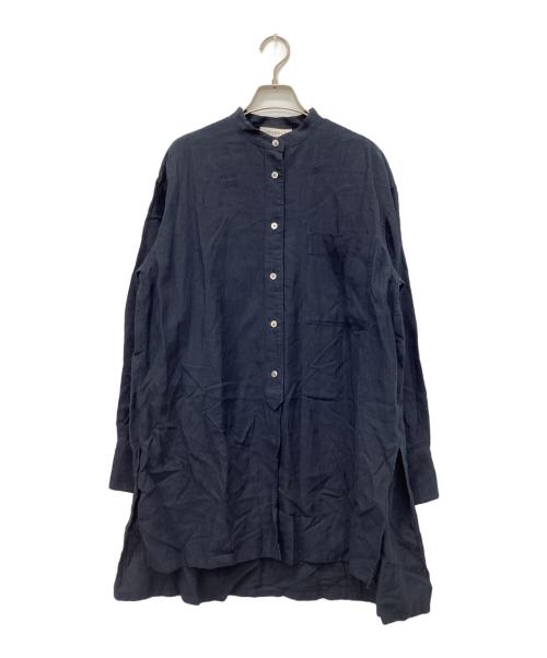 DEPAREILLE（デパリエ）DEPAREILLE (デパリエ) バンドカラーシャツ ネイビー サイズ:表記なしの古着・服飾アイテム