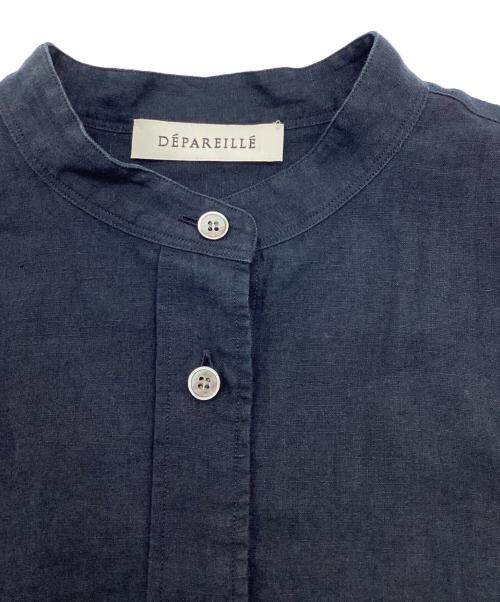 DEPAREILLE（デパリエ）DEPAREILLE (デパリエ) バンドカラーシャツ ネイビー サイズ:表記なしの古着・服飾アイテム