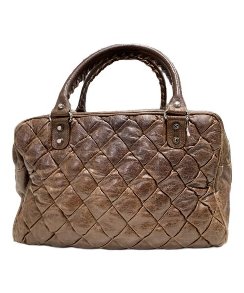 BALENCIAGA（バレンシアガ）BALENCIAGA (バレンシアガ) キルティングボストンバッグ ブラウンの古着・服飾アイテム