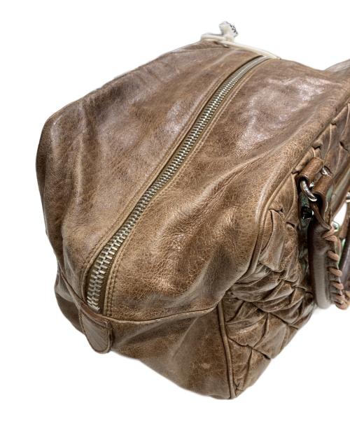 BALENCIAGA（バレンシアガ）BALENCIAGA (バレンシアガ) キルティングボストンバッグ ブラウンの古着・服飾アイテム