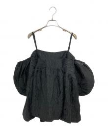 MAISON SPECIAL（メゾンスペシャル）の古着「Jacquard 2way Puff Sleeves Tunic ジャガード2ウェイパフスリーブチュニック」｜ブラック