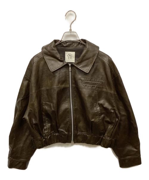 Sea Room lynn（シールームリン）Sea Room lynn (シールームリン) collab Ecoレザーヴィンテージブルゾン/コラボエコ ブラウン サイズ:FREEの古着・服飾アイテム