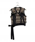 LEINWANDEラインヴァンド）の古着「Braids Stripe Knitted Vest」｜ブラック