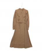 allurevilleアルアバイル）の古着「20221014110　ドットサイドフリルワンピース」｜ブラウン