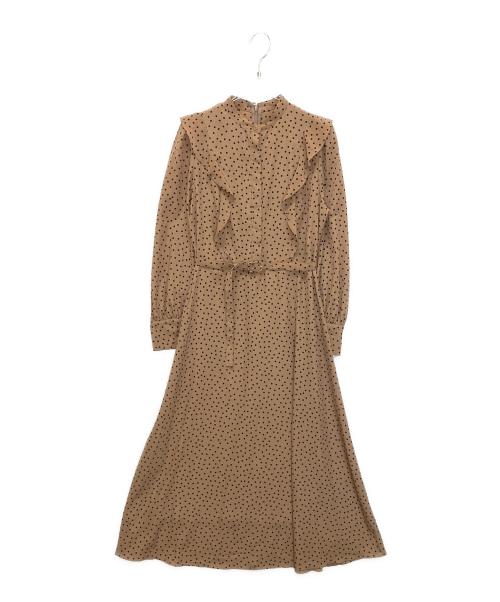 allureville（アルアバイル）allureville (アルアバイル) 20221014110　ドットサイドフリルワンピース ブラウン サイズ:2の古着・服飾アイテム