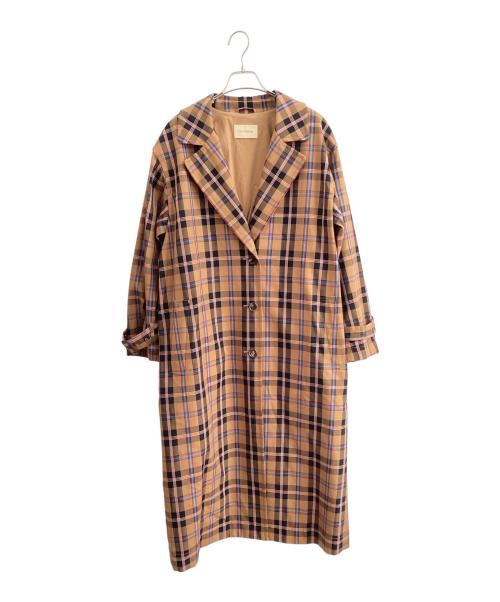 Curensology（カレンソロジー）Curensology (カレンソロジー) BONOTTO チェックトレンチコート ブラウン サイズ:Fの古着・服飾アイテム