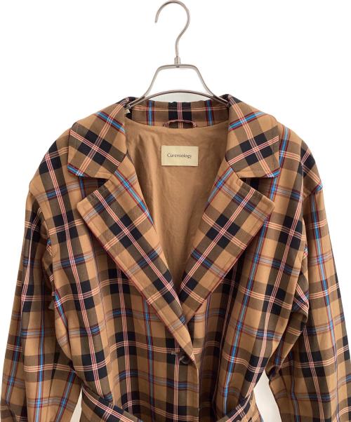 Curensology（カレンソロジー）Curensology (カレンソロジー) BONOTTO チェックトレンチコート ブラウン サイズ:Fの古着・服飾アイテム