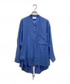 YUNIユニ）の古着「強撚ガスボイルビエラ エプロンブラウス」｜ブルー