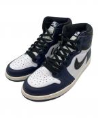 NIKEナイキ）の古着「ハイカットスニーカー」｜ネイビー×ホワイト