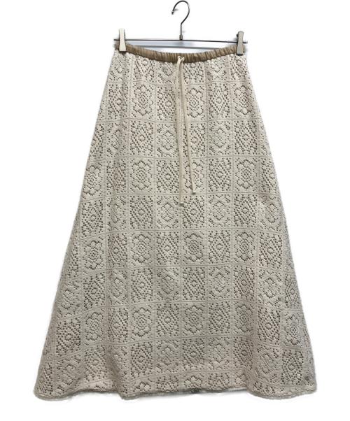 BEARDSLEY（ビアズリー）BEARDSLEY (ビアズリー) レース付ロングスカート アイボリー サイズ:Freeの古着・服飾アイテム