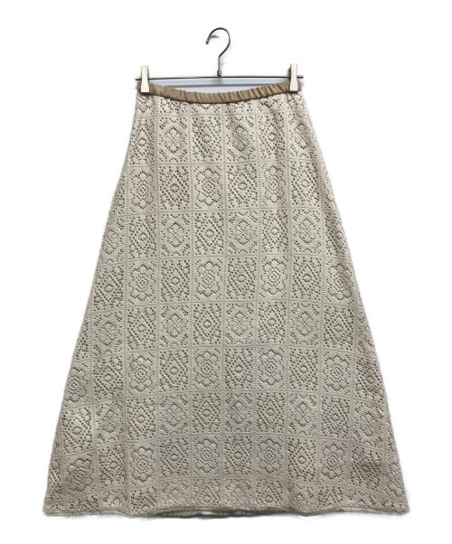 BEARDSLEY（ビアズリー）BEARDSLEY (ビアズリー) レース付ロングスカート アイボリー サイズ:Freeの古着・服飾アイテム