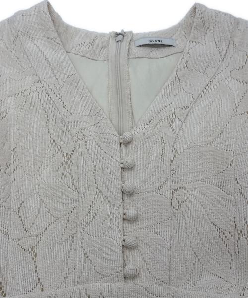 CLANE（クラネ）CLANE (クラネ) カーテンレース カフ ワンピース アイボリー サイズ:Sの古着・服飾アイテム