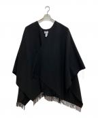 JOHNSTONS OF ELGINジョンストンズオブエルガン）の古着「ウールフリンジケープ」｜ブラック
