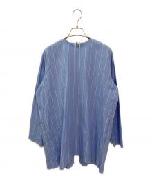 BLAMINK（ブラミンク）の古着「R C STRIPE CN LSL BL」｜ブルー