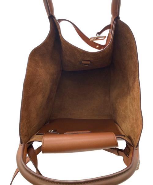 CELINE（セリーヌ）CELINE (セリーヌ) レザーハンドバッグ ブラウンの古着・服飾アイテム