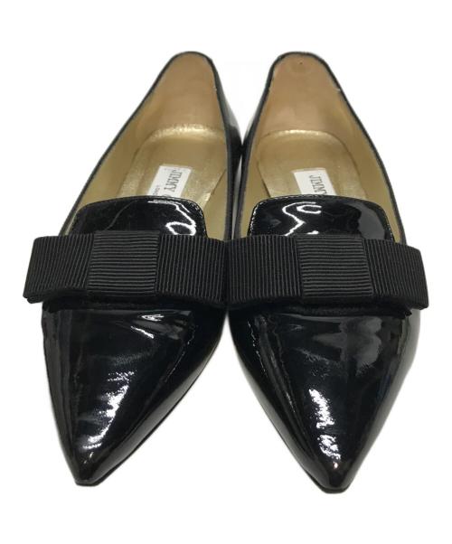 JIMMY CHOO（ジミーチュウ）JIMMY CHOO (ジミーチュウ) エナメルフラットオペラパンプス ブラック サイズ:SIZE 35の古着・服飾アイテム