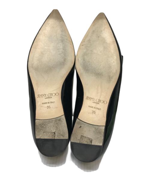 JIMMY CHOO（ジミーチュウ）JIMMY CHOO (ジミーチュウ) エナメルフラットオペラパンプス ブラック サイズ:SIZE 35の古着・服飾アイテム