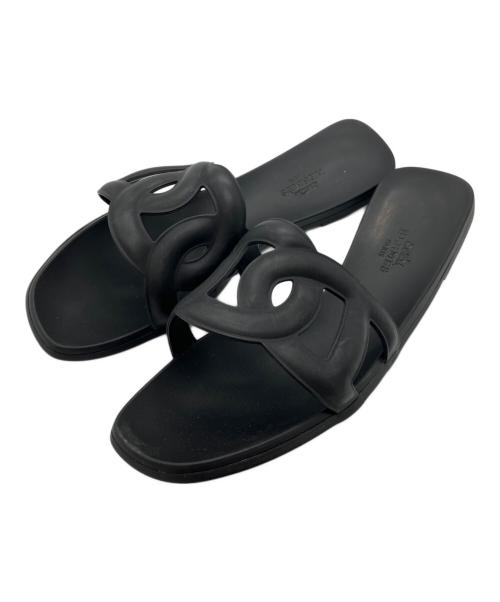 HERMES（エルメス）HERMES (エルメス) シェーヌダンクル アロハラバーサンダル ブラック サイズ:36の古着・服飾アイテム