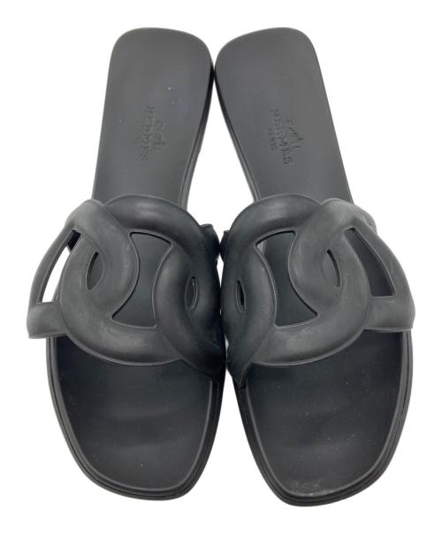 HERMES（エルメス）HERMES (エルメス) シェーヌダンクル アロハラバーサンダル ブラック サイズ:36の古着・服飾アイテム