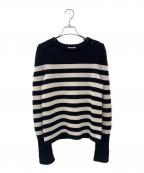 OBLIオブリ）の古着「ボーダーニット」｜ブラック